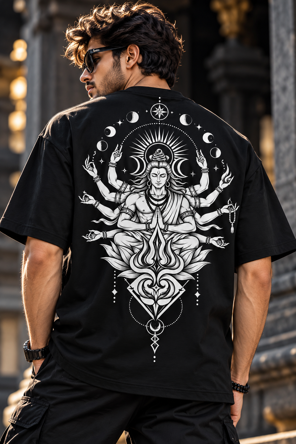 Divine Trident Oversized T-Shirt (Black)